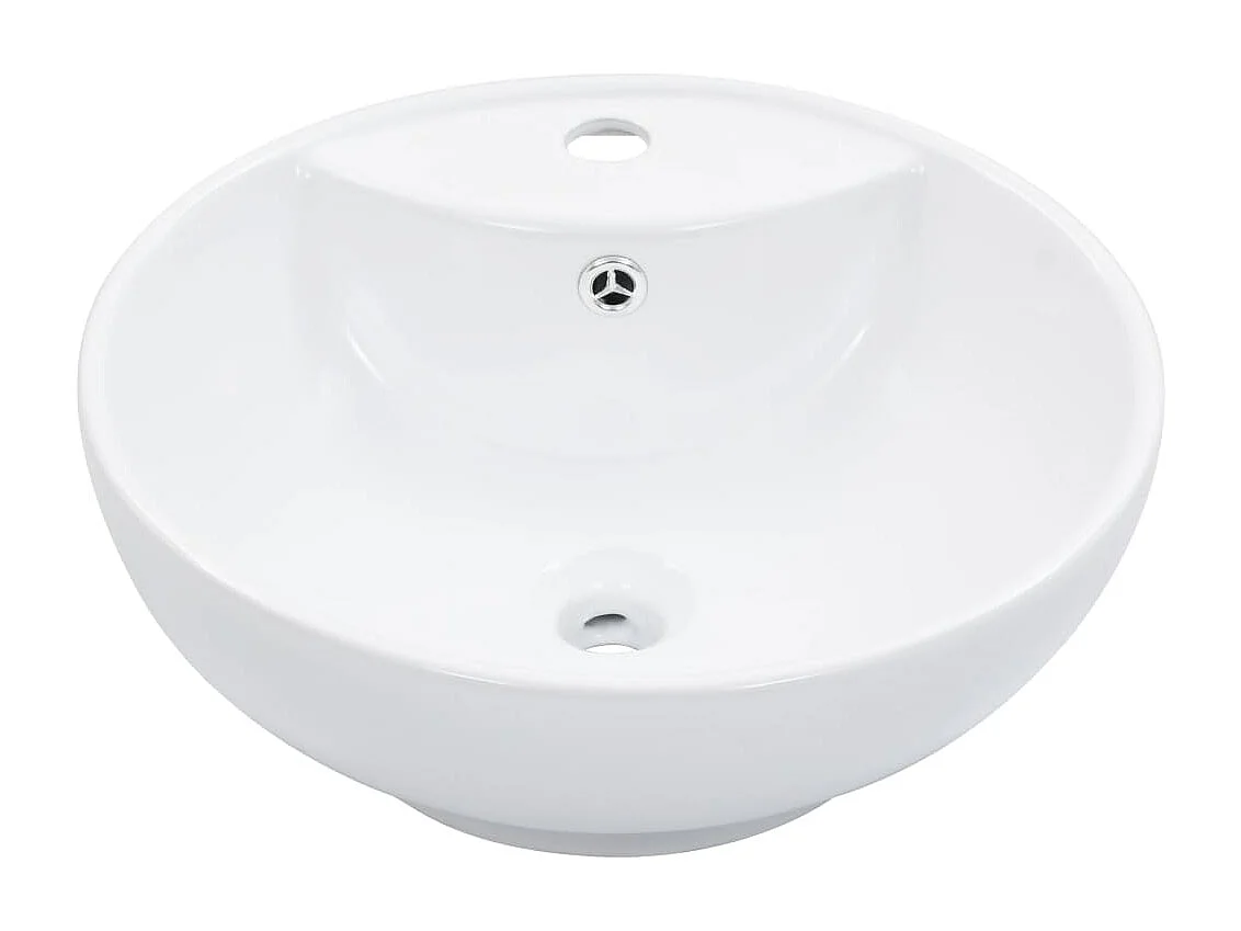 Lavabo con troppopieno 46,5 x 18 cm Ceramica Bianca