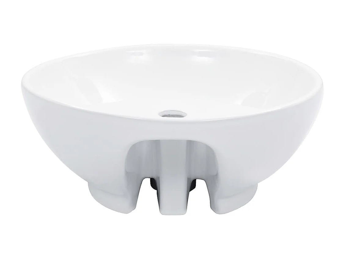 Lavabo con troppopieno 46,5 x 18 cm Ceramica Bianca