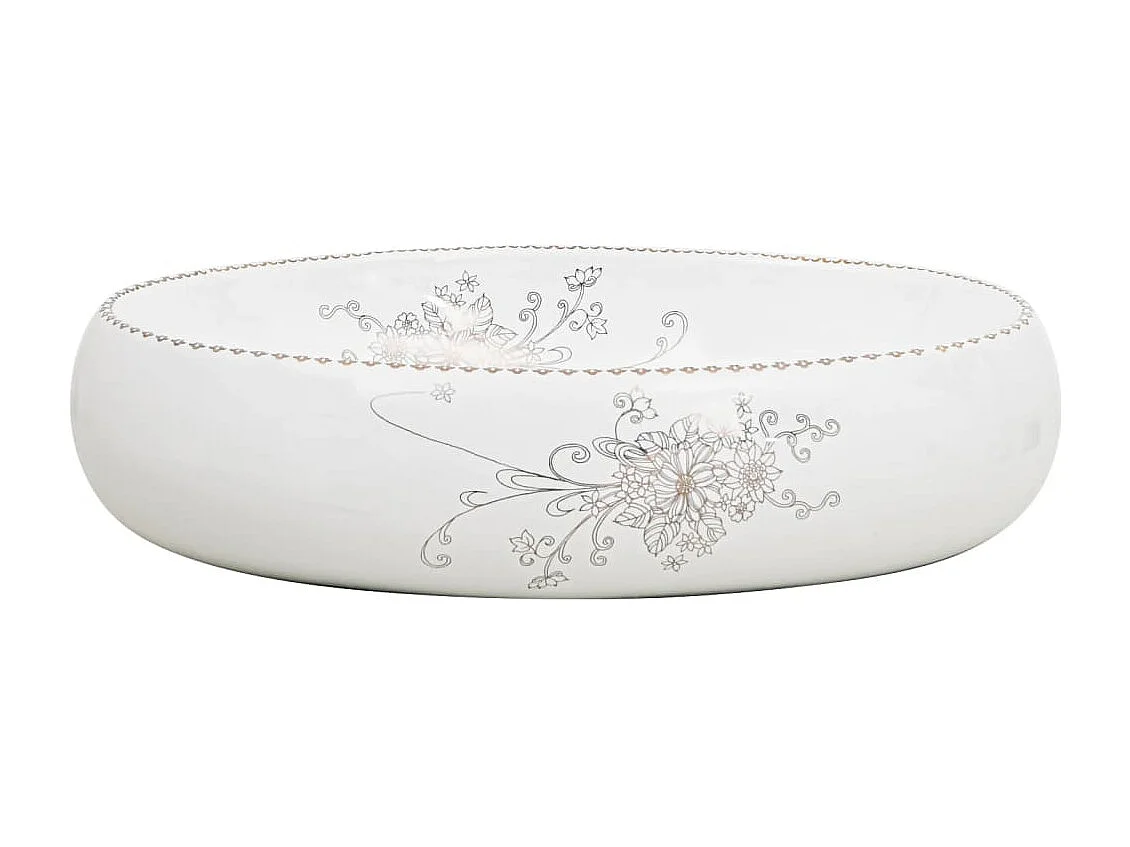 Vasque à poser blanc ovale 59x40x15 cm céramique