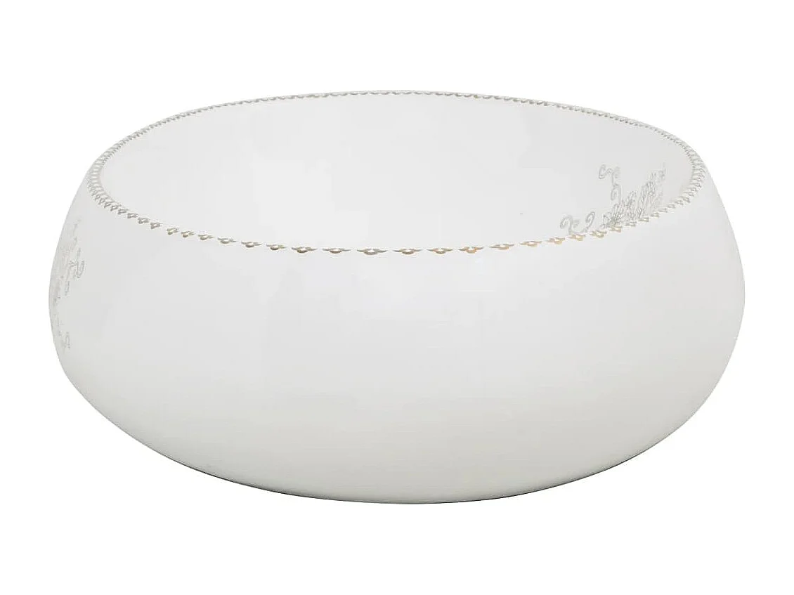 Vasque à poser blanc ovale 59x40x15 cm céramique