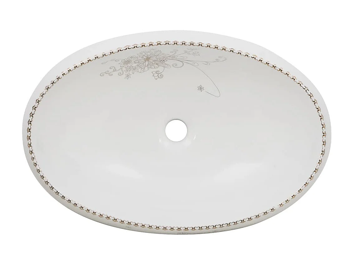 Vasque à poser blanc ovale 59x40x15 cm céramique