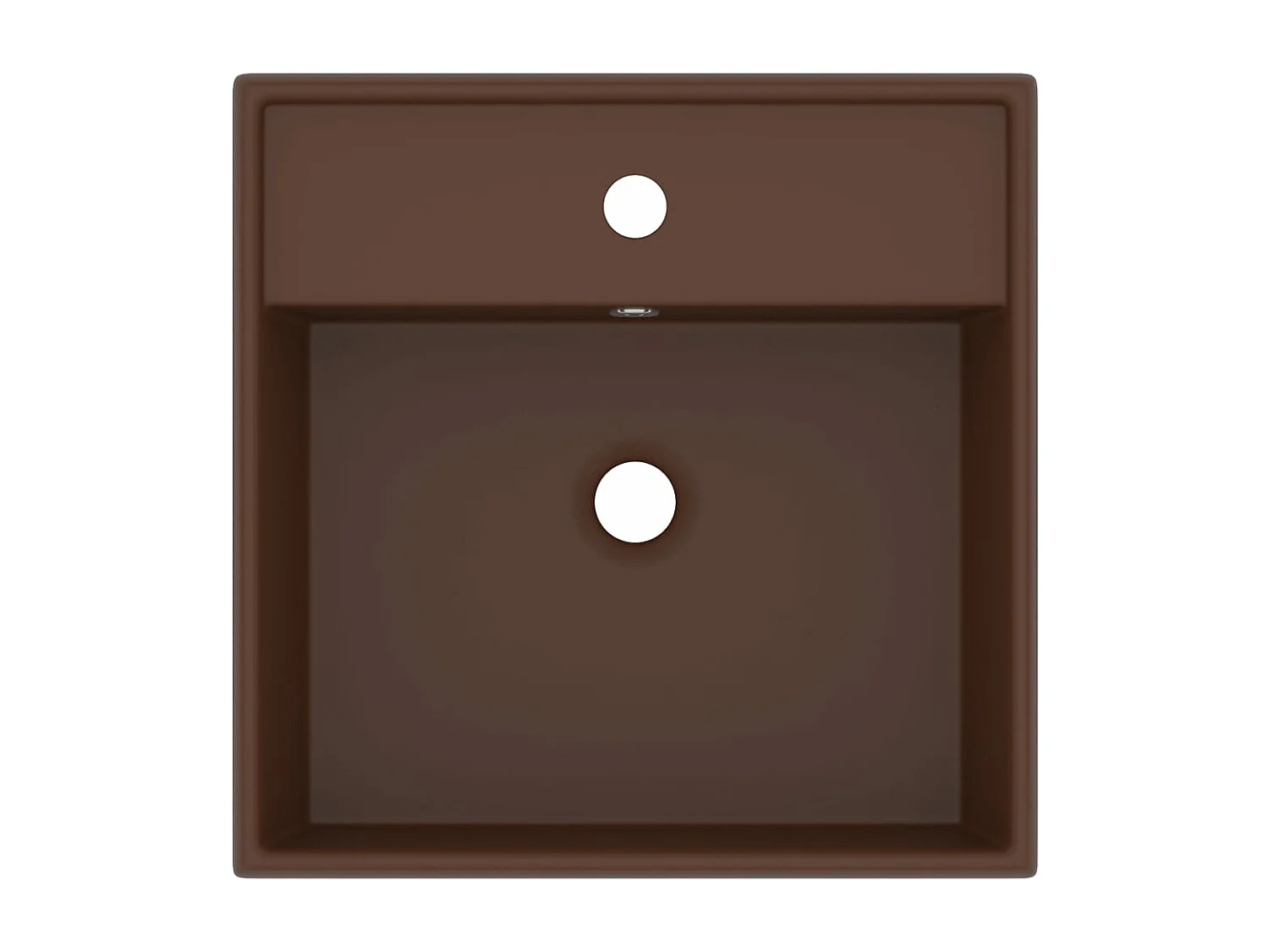 Lavabo quadrato con troppopieno Testa di moro opaco 41x41 cm Ceramica