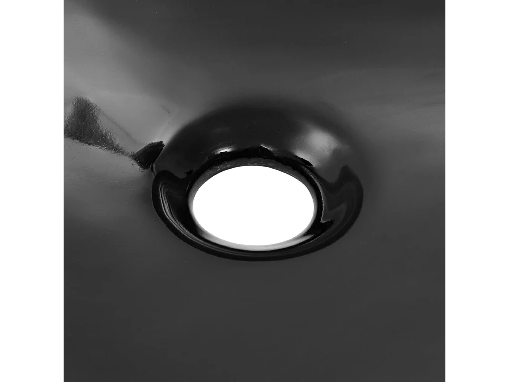 Pia triangular de cerâmica preta 645 x 455 x 115 mm