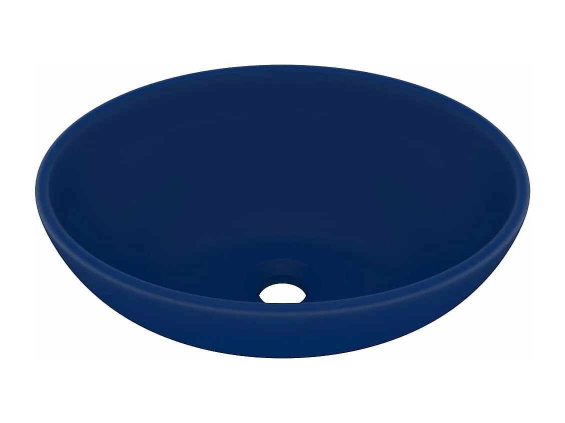 Lavabo ovale de luxe Bleu foncé mat 40x33 cm Céramique