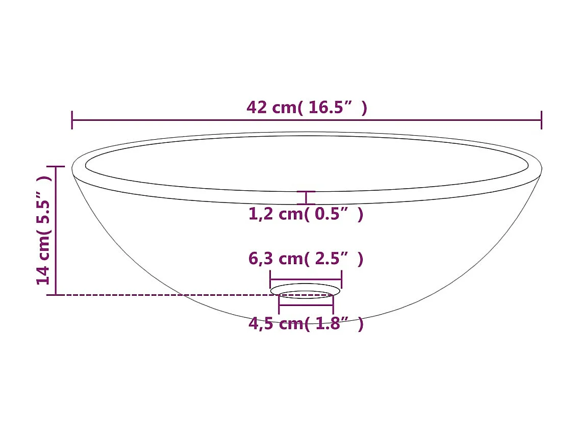 Lavatório de vidro temperado 42x14 cm branco
