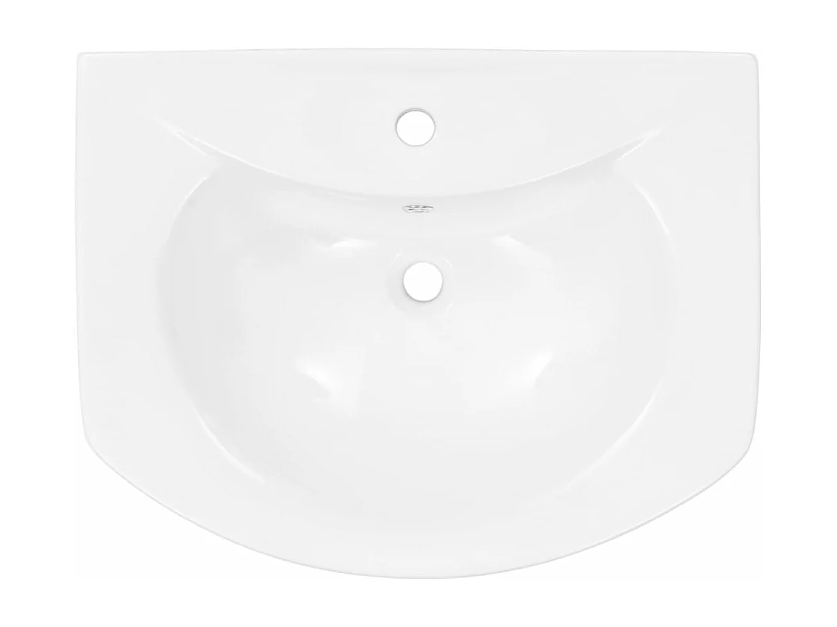 Vasque autoportant avec socle Céramique Blanc 650x520x200 mm