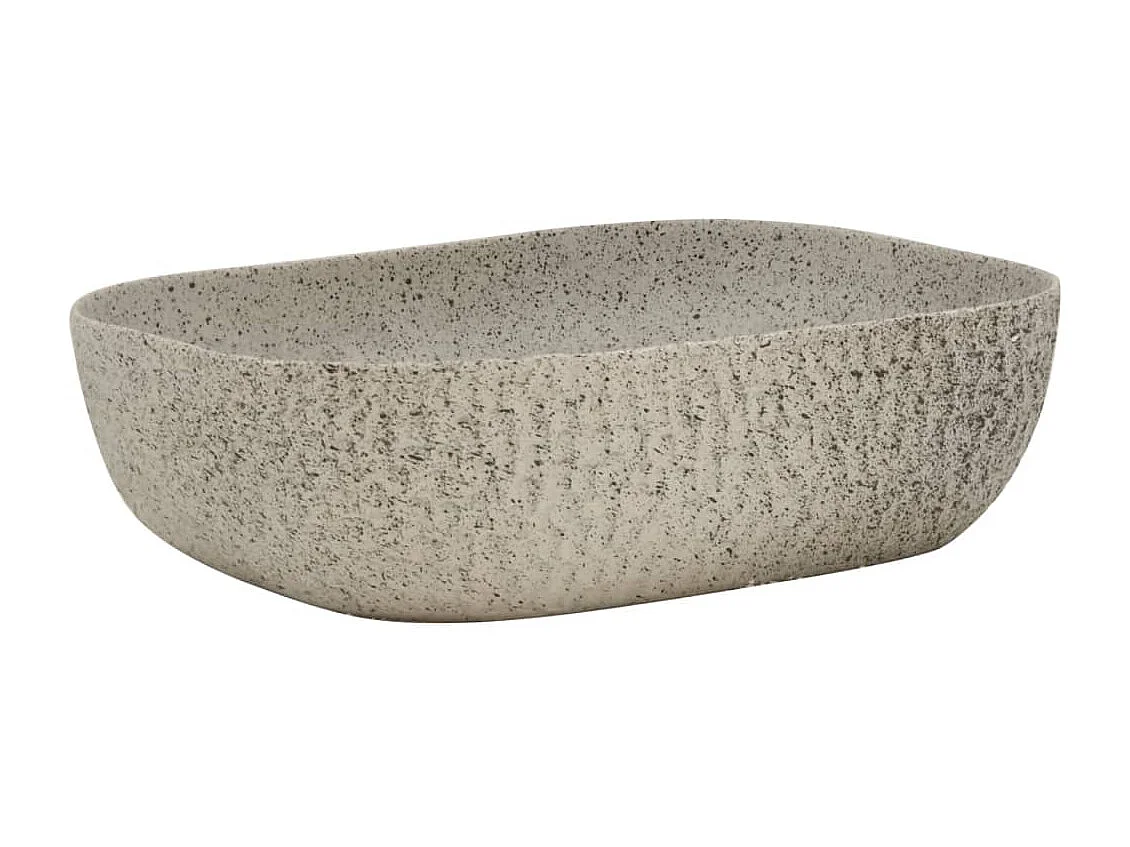 Pia de bancada retangular cinza 48x37,5x13,5 cm cerâmica