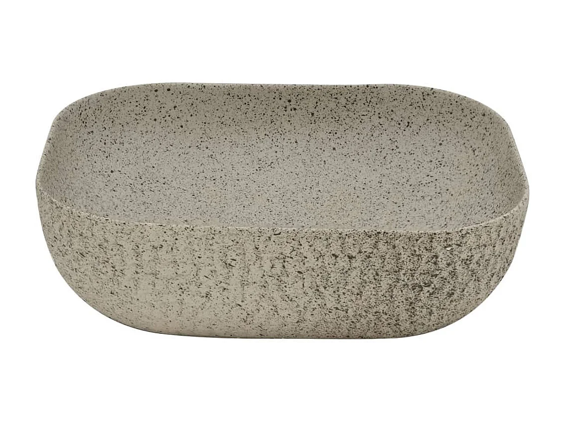 Pia de bancada retangular cinza 48x37,5x13,5 cm cerâmica