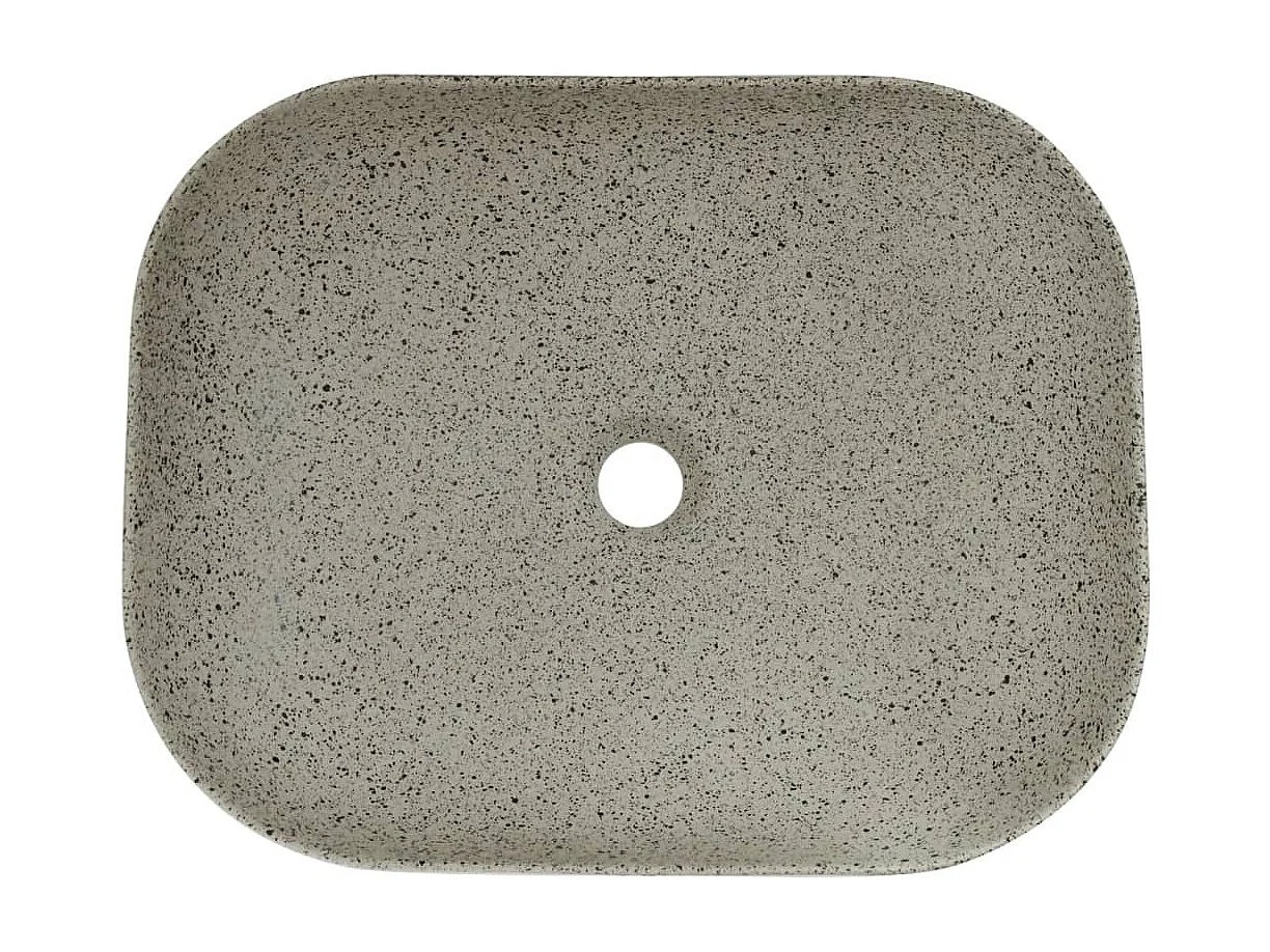 Pia de bancada retangular cinza 48x37,5x13,5 cm cerâmica