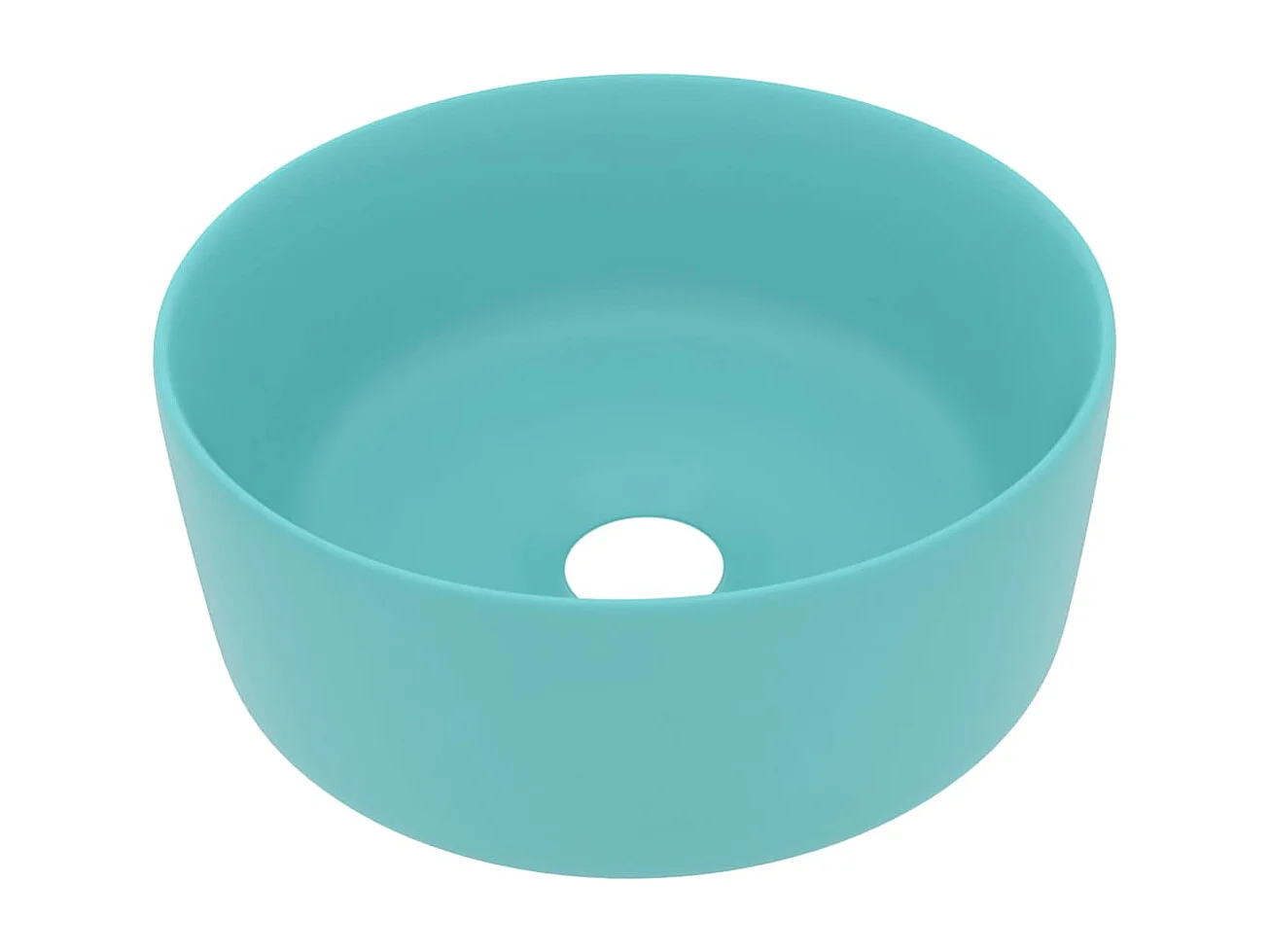 Lavabo redondo de lujo Verde claro mate 40x15 cm Cerámica