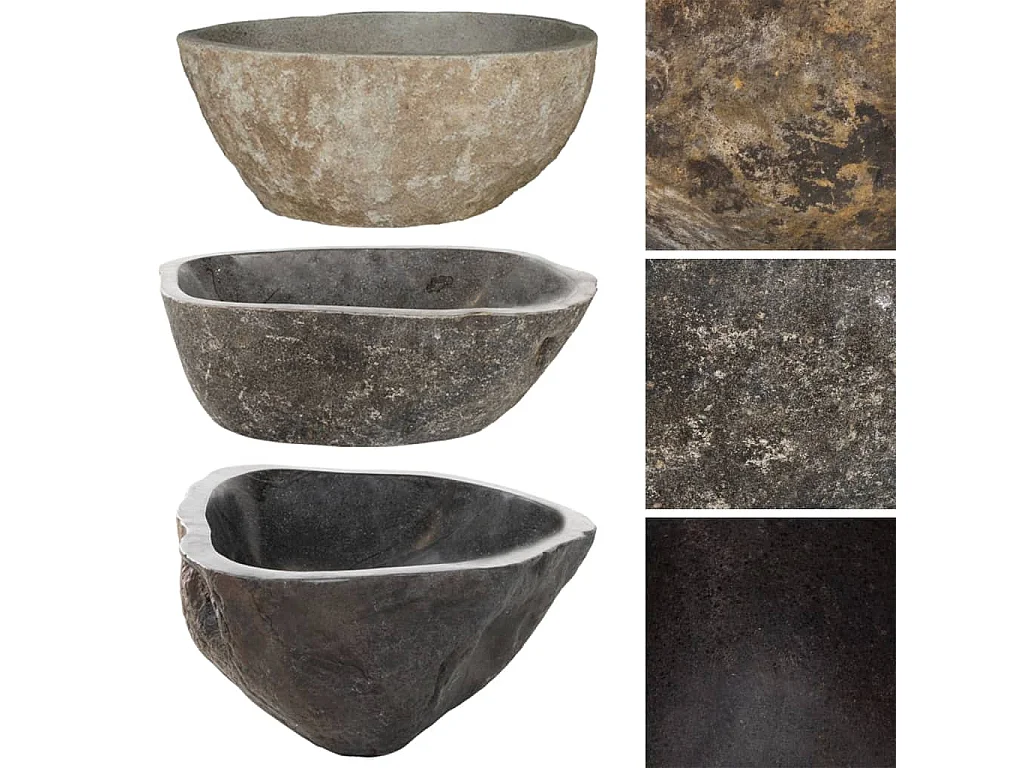 Fregadero de piedra de río Ovalado (37-46)x(29-36) cm