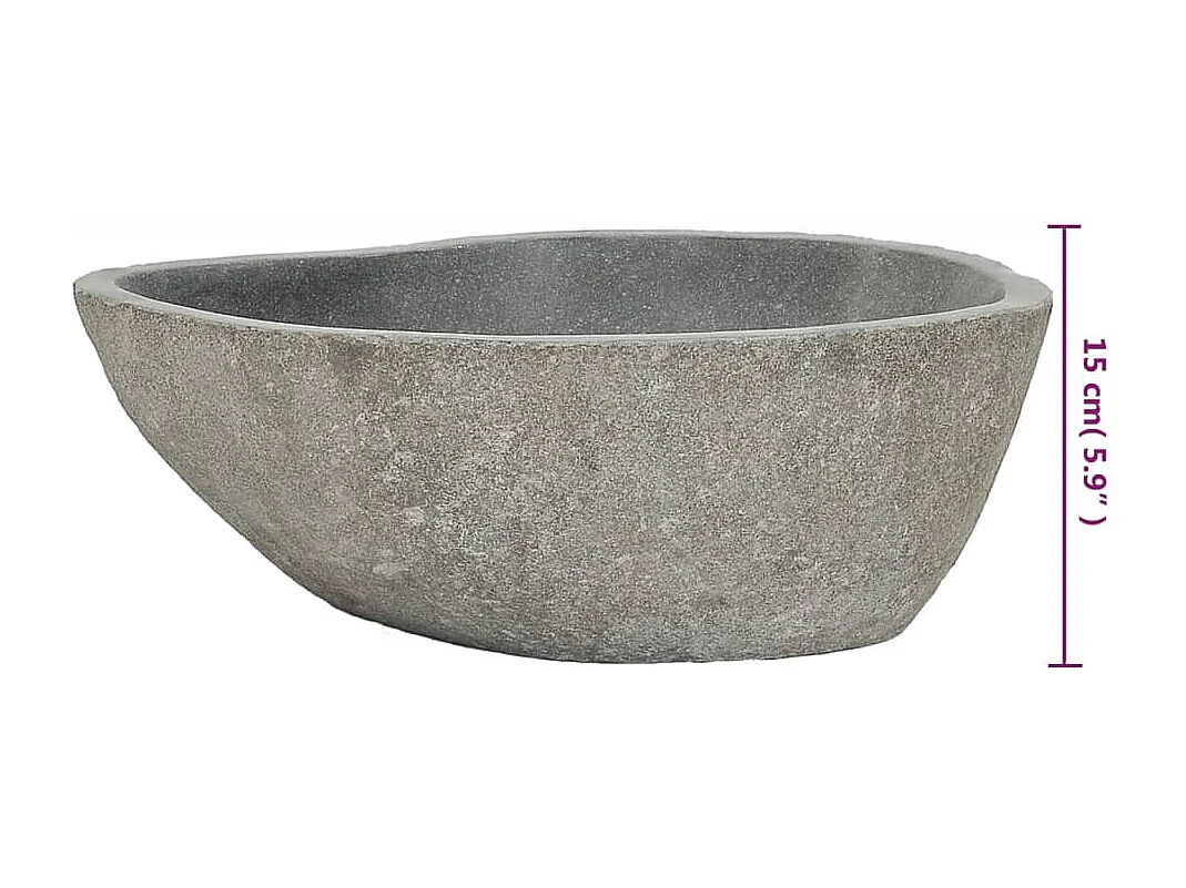 Fregadero de piedra de río Ovalado (37-46)x(29-36) cm