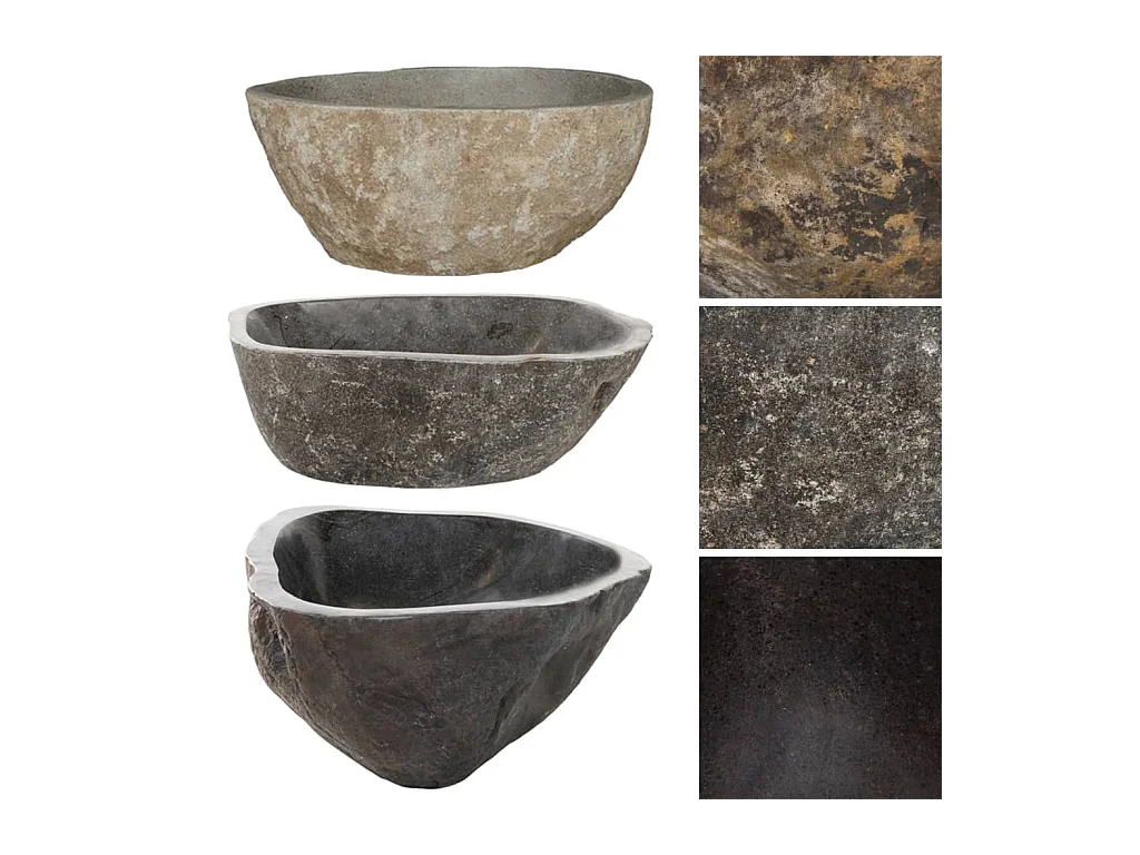 Lavabo in pietra di fiume Ovale (37-46)x(29-36) cm