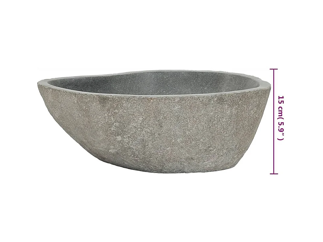 Lavabo in pietra di fiume Ovale (37-46)x(29-36) cm