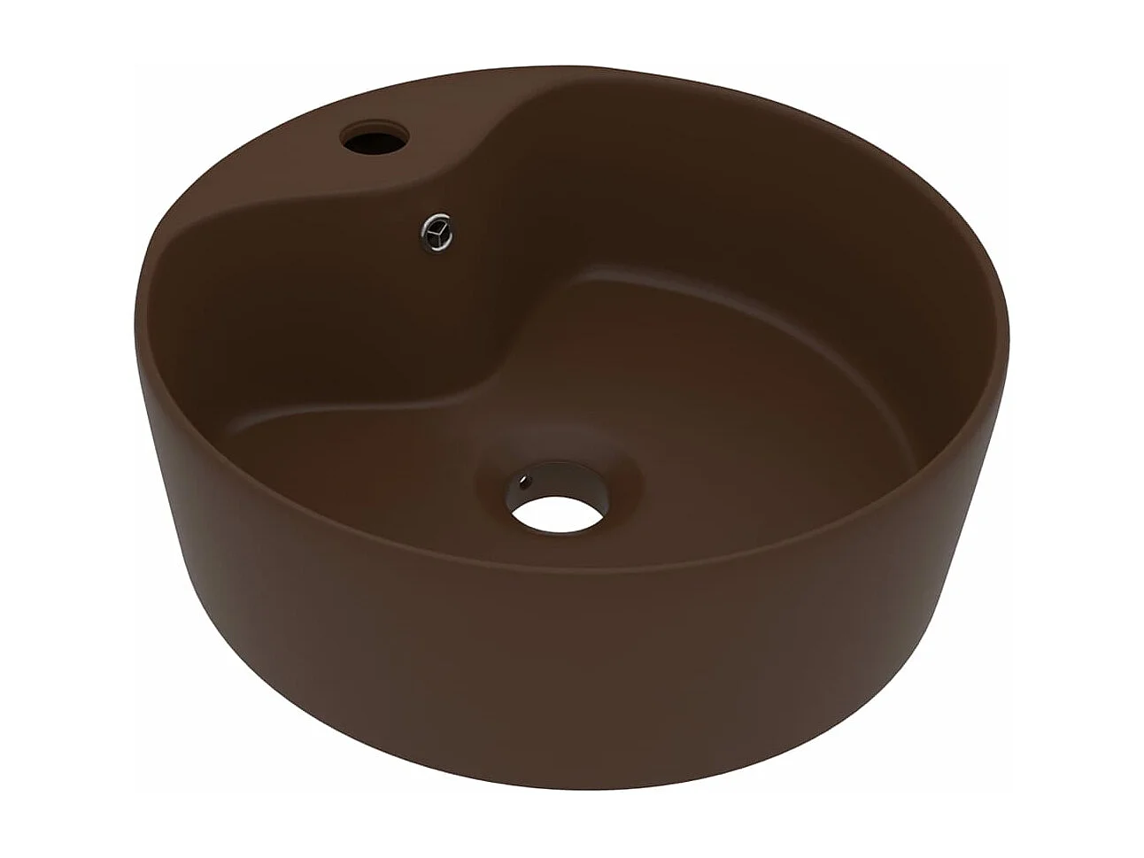 Lavabo con troppopieno Testa di moro opaco 36x13 cm Ceramica