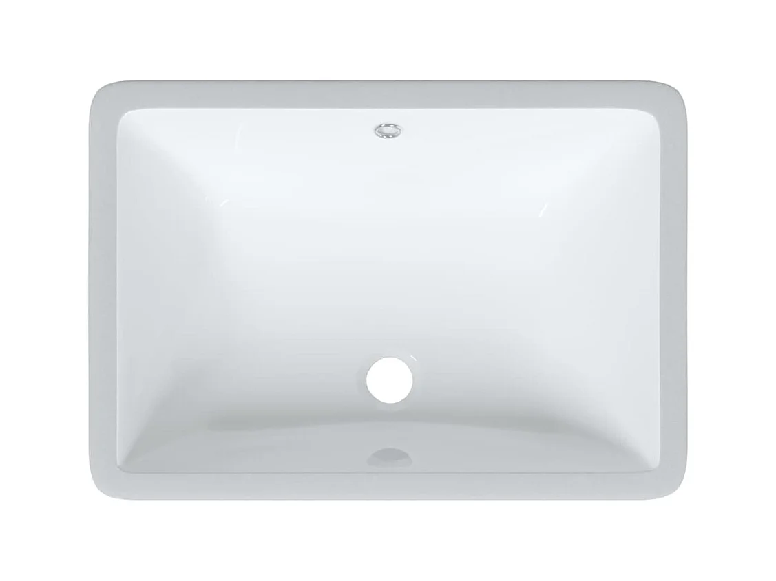 Witte rechthoekige keramische wastafel