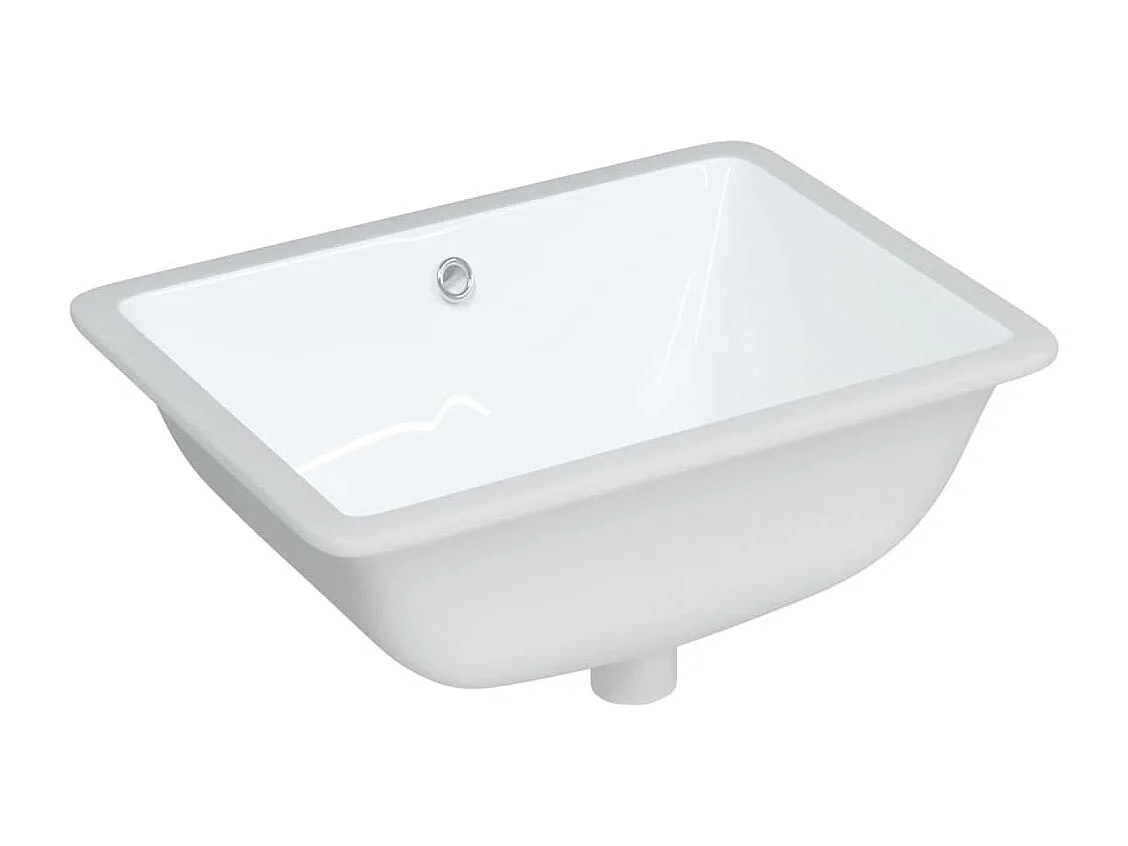 Évier salle de bain blanc rectangulaire céramique