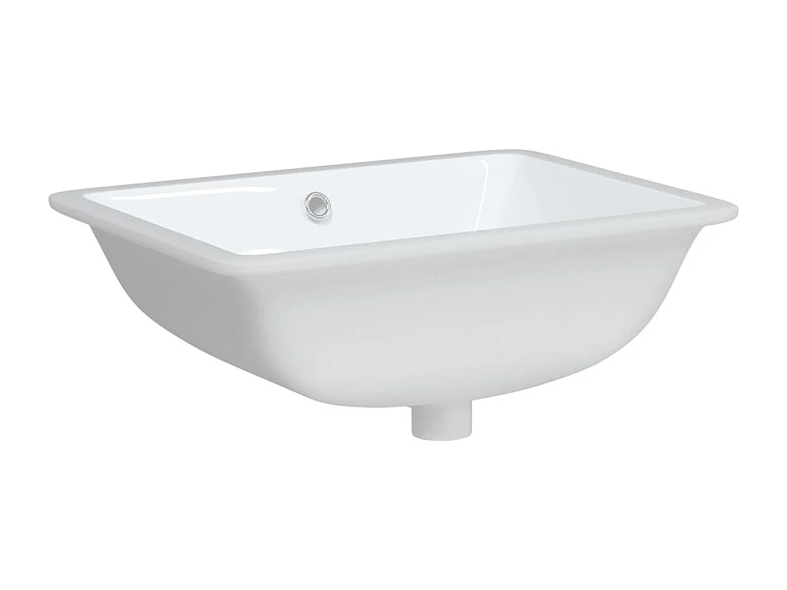 Évier salle de bain blanc rectangulaire céramique
