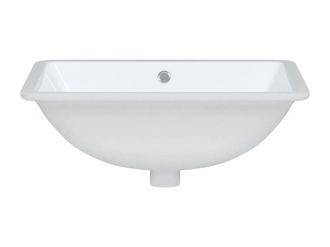 Évier salle de bain blanc rectangulaire céramique