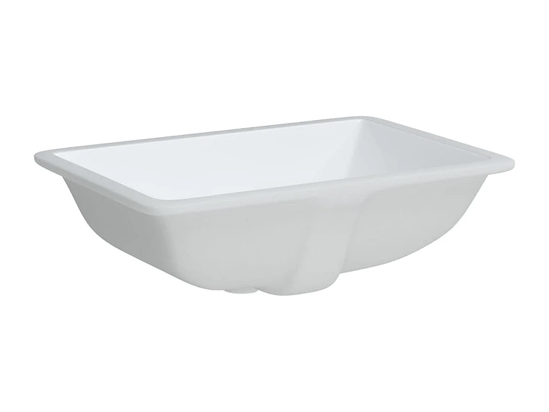 Évier salle de bain blanc rectangulaire céramique