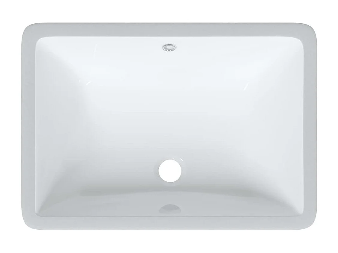 Évier salle de bain blanc rectangulaire céramique