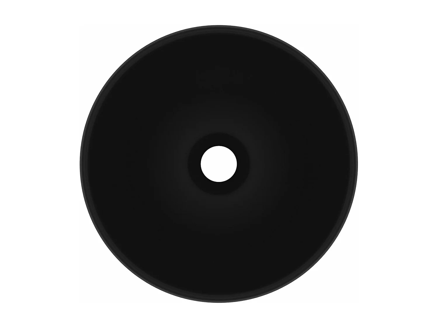 Lavabo rond de salle de bain Noir mat 32,5x14 cm Céramique