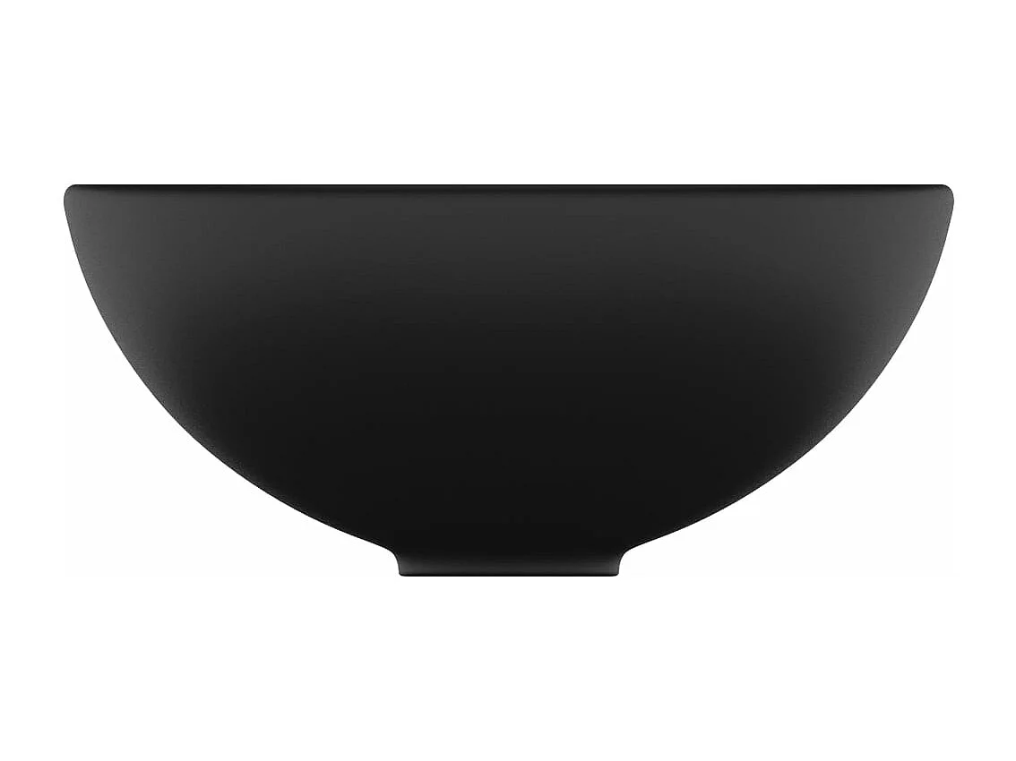 Lavabo rond de salle de bain Noir mat 32,5x14 cm Céramique