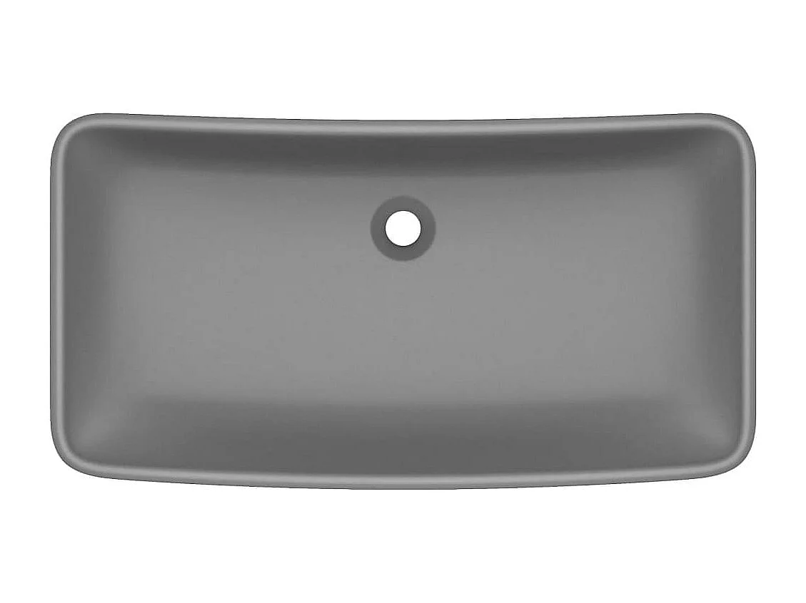 Lavabo de luxe rectangulaire Gris foncé mat 71x38 cm Céramique