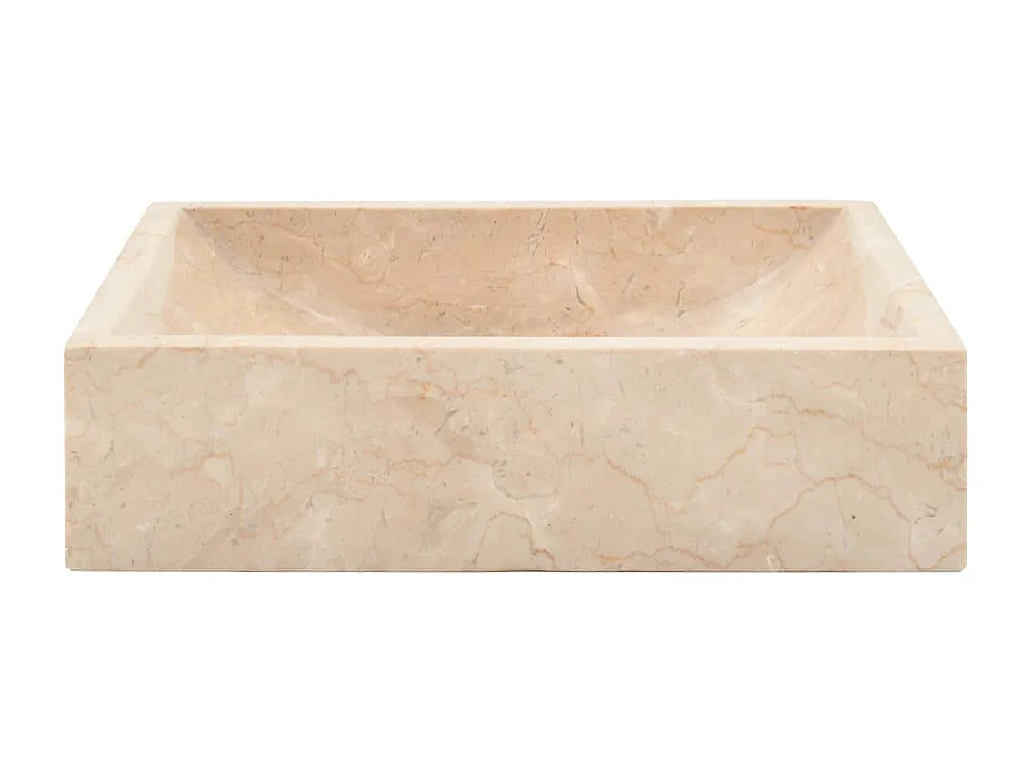 Lavabo 45x30x12 cm marbre crème brillant