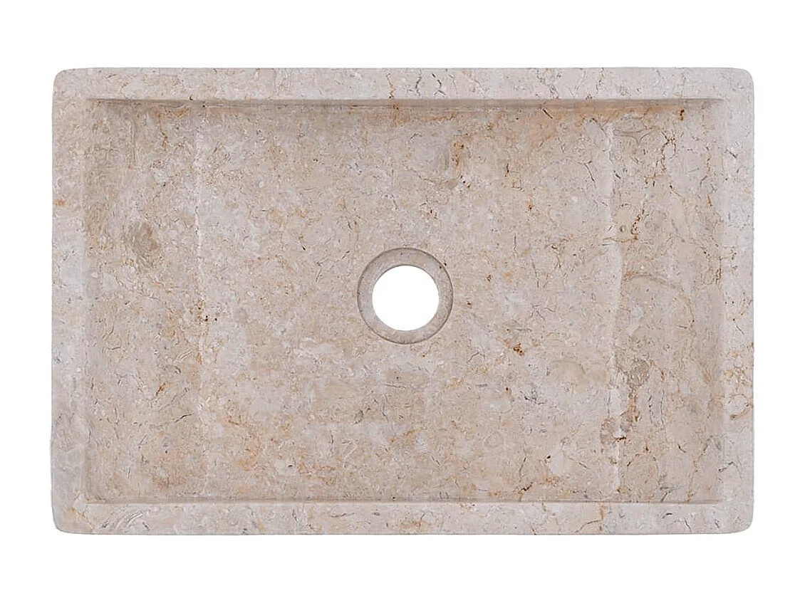 Lavabo 45x30x12 cm marbre crème brillant