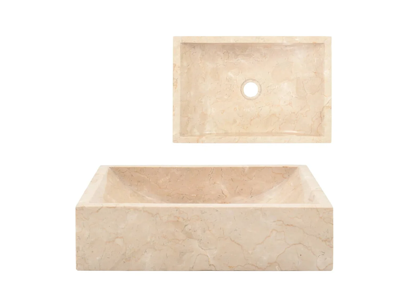 Wastafel 45x30x12 cm glanzend crème marmer