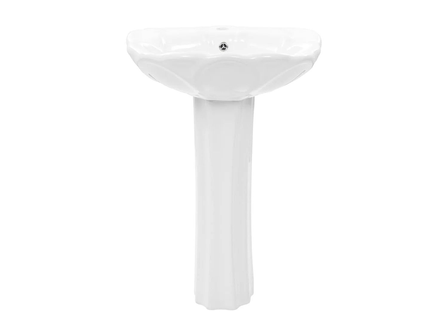 Lavabo autoportant avec socle Céramique Blanc 580x510x200 mm
