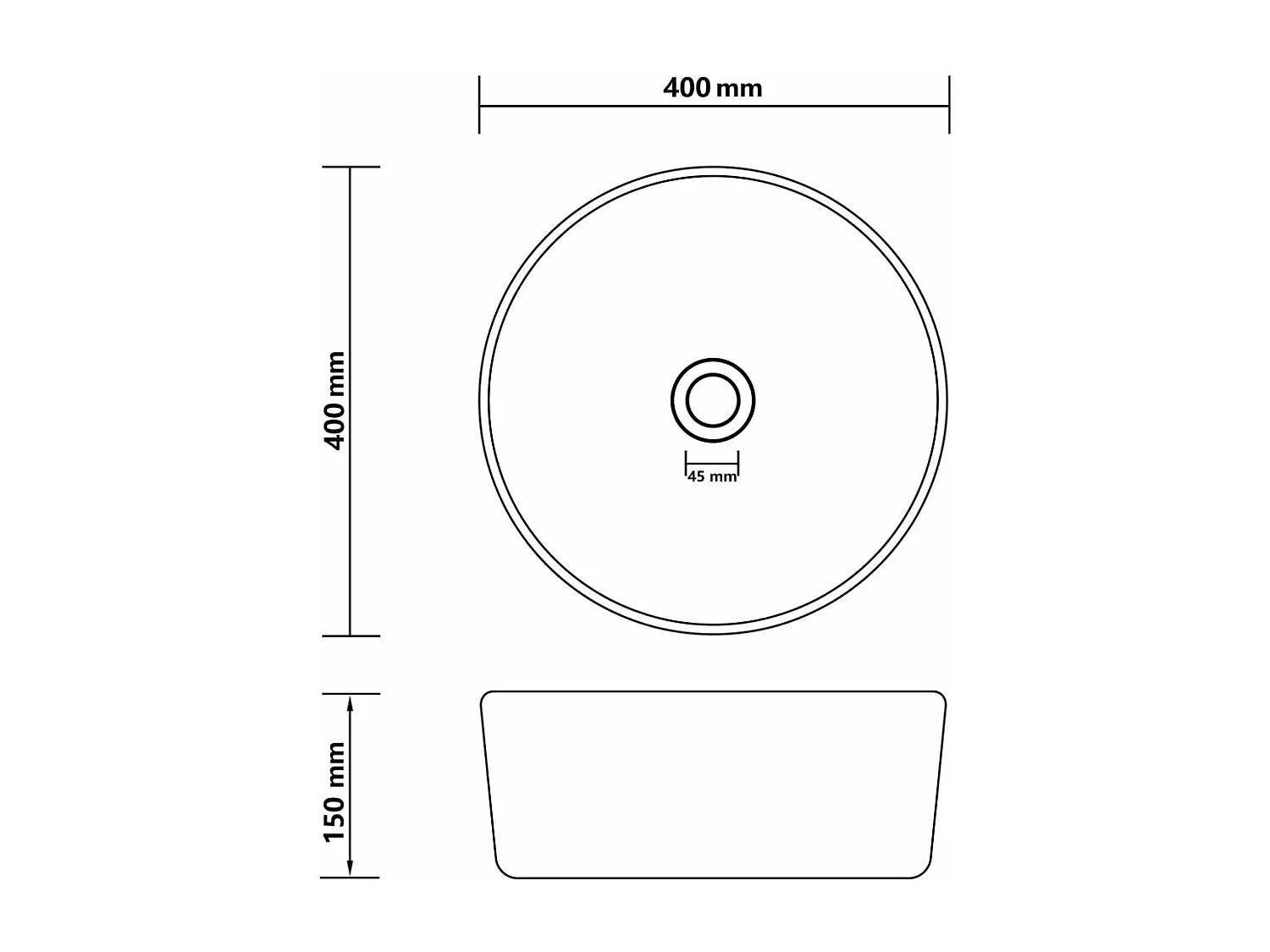 Lavatório redondo luxuoso fosco cinza claro 40x15 cm cerâmica