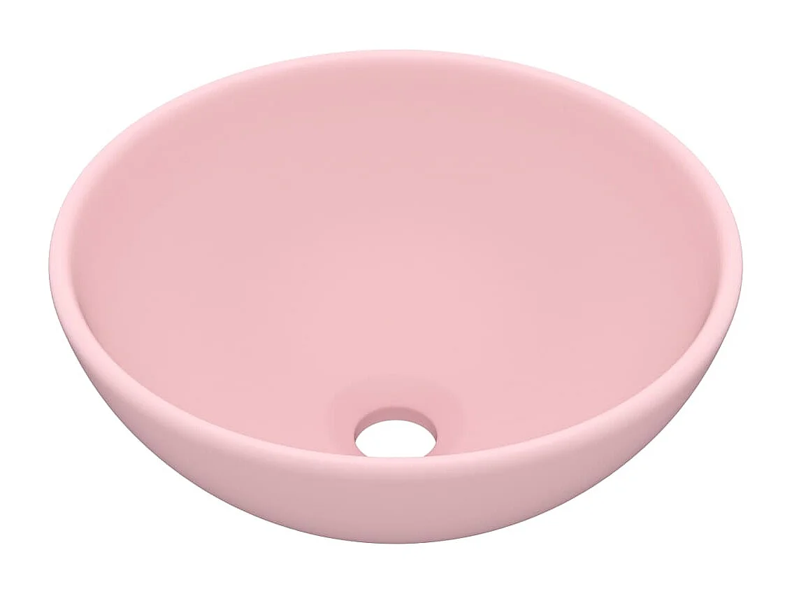 Lavabo bagno rotondo Rosa opaco 32,5x14 cm Ceramica