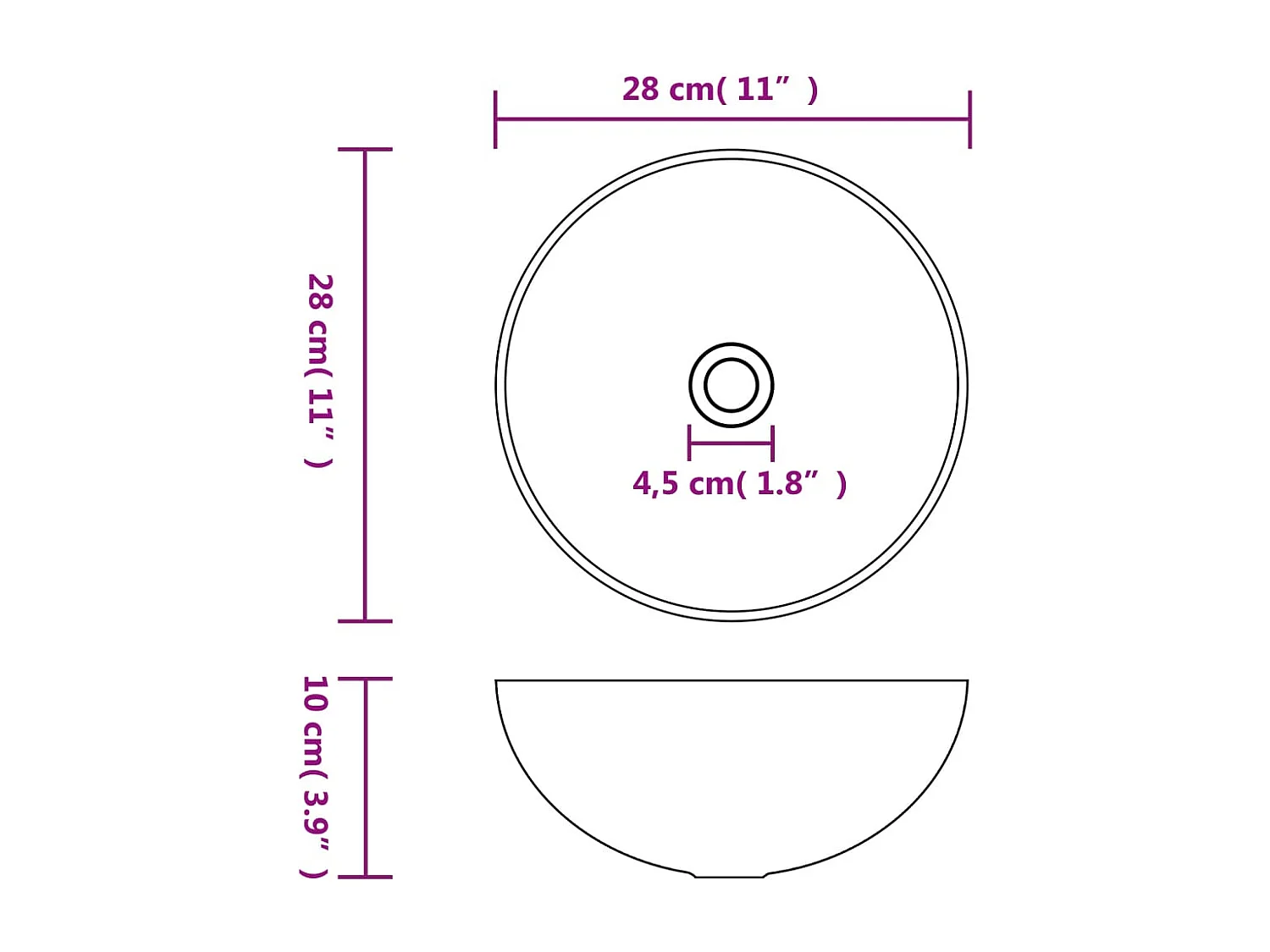 Lavabo Bagno In Ceramica Rosa Opaco Rotondo