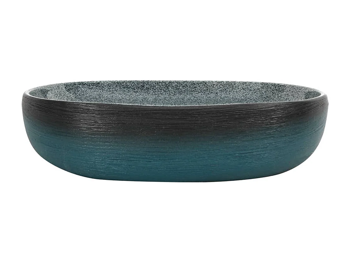 Lavabo sobre encimera ovalado turquesa 59x40x14 cm cerámica