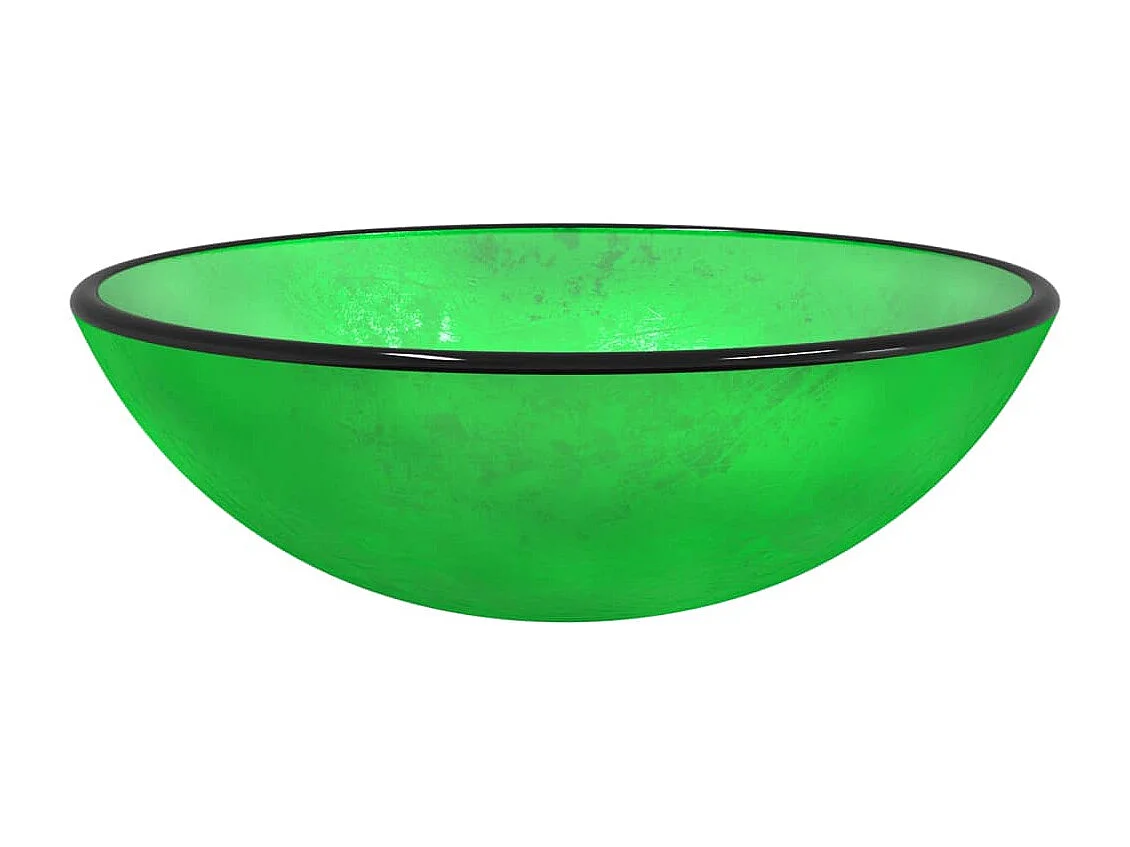 Waschbecken aus gehärtetem Glas 42x14 cm grün