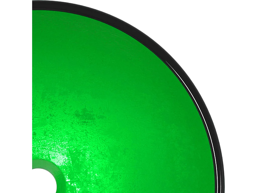 Waschbecken aus gehärtetem Glas 42x14 cm grün