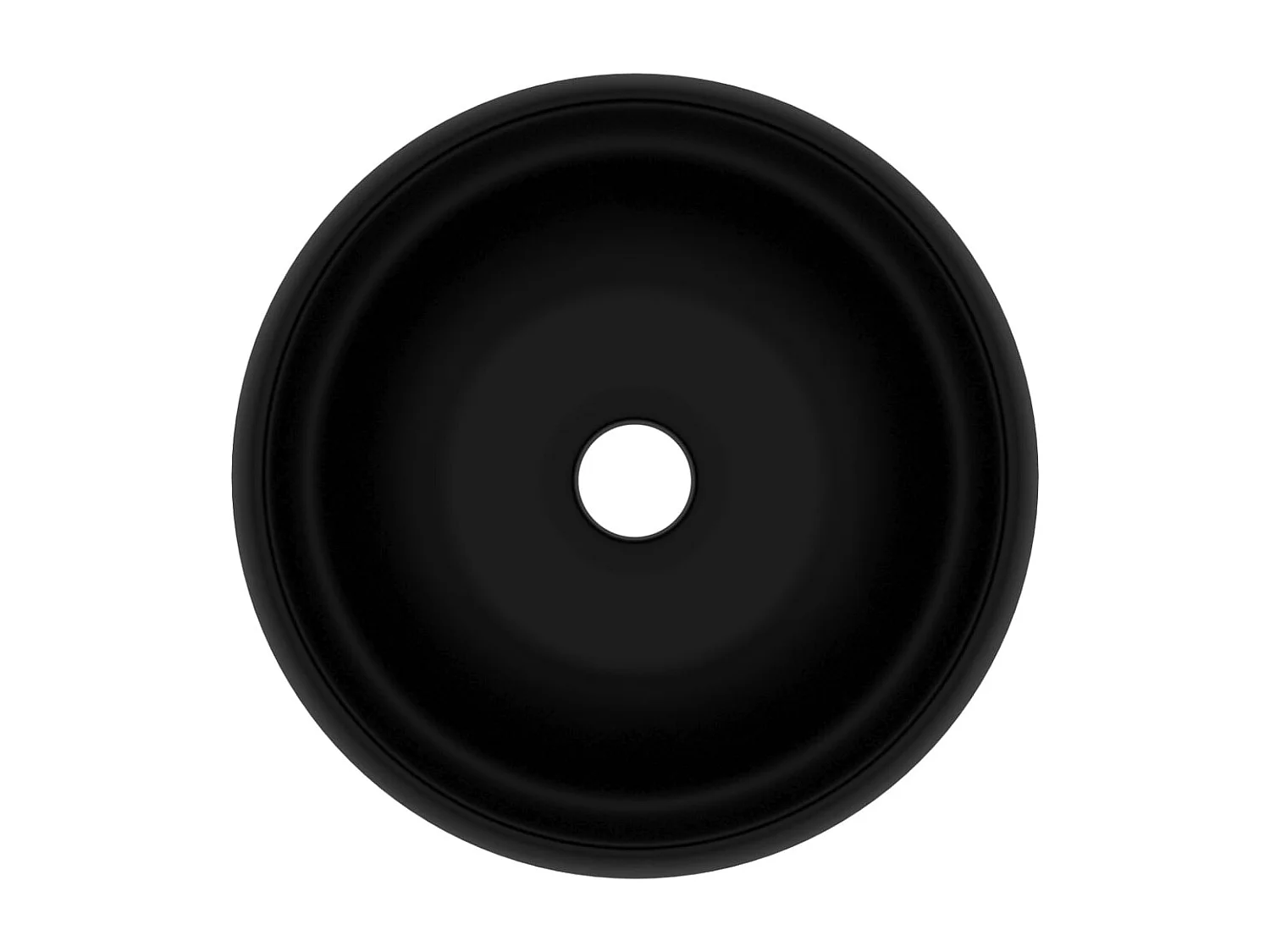 Lavabo rond de luxe Noir mat 40x15 cm Céramique