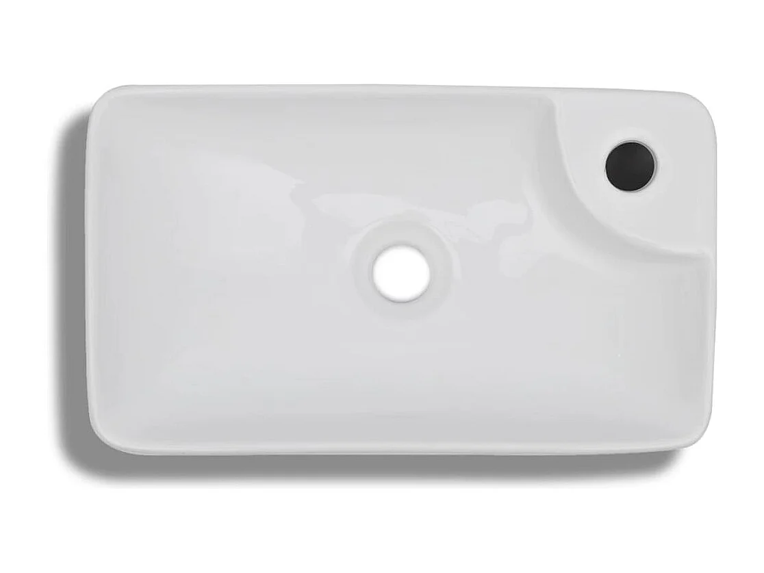 Lavabo à trou pour robinet céramique Blanc pour salle de bain