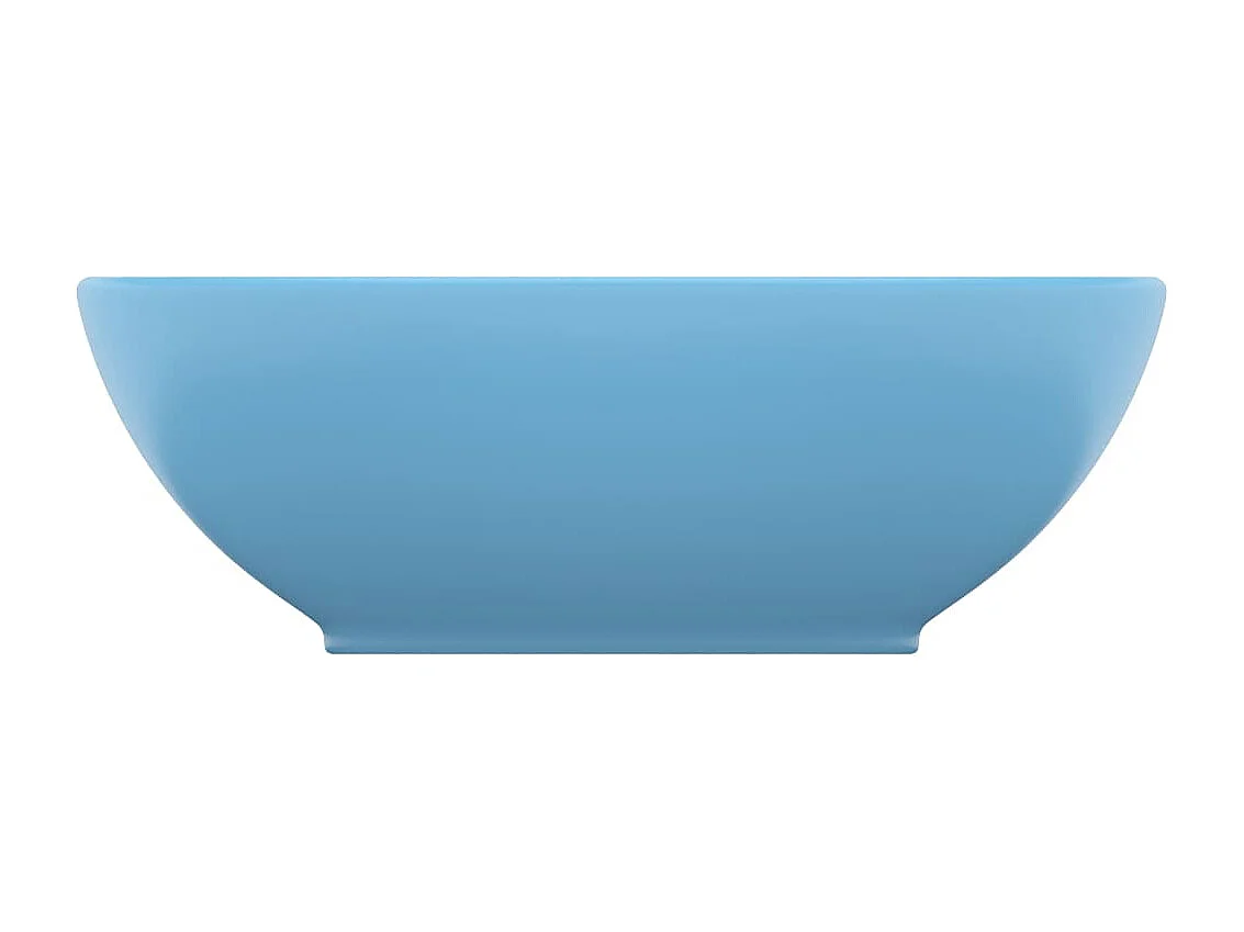Lavabo ovale de luxe Bleu clair mat 40x33 cm Céramique