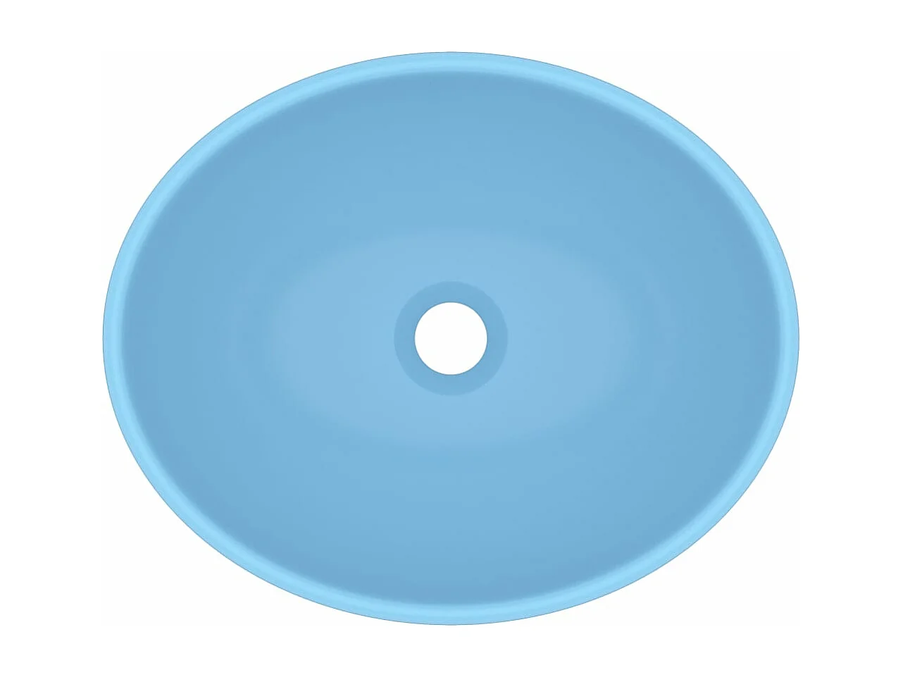 Lavabo ovale de luxe Bleu clair mat 40x33 cm Céramique