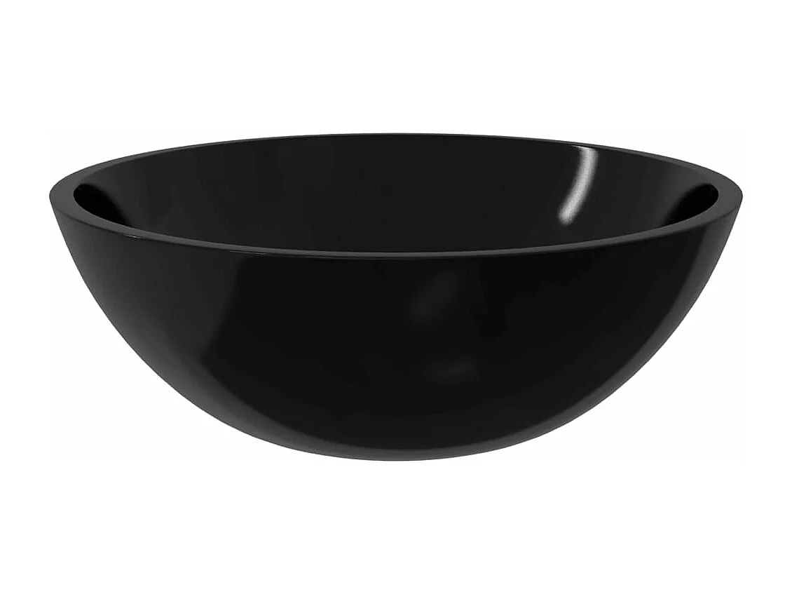 Lavabo in vetro 50x37x14 cm Nero