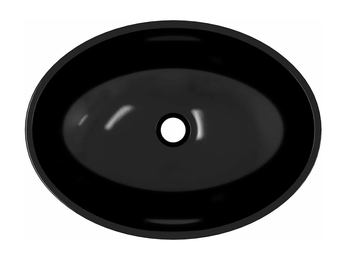 Lavabo in vetro 50x37x14 cm Nero