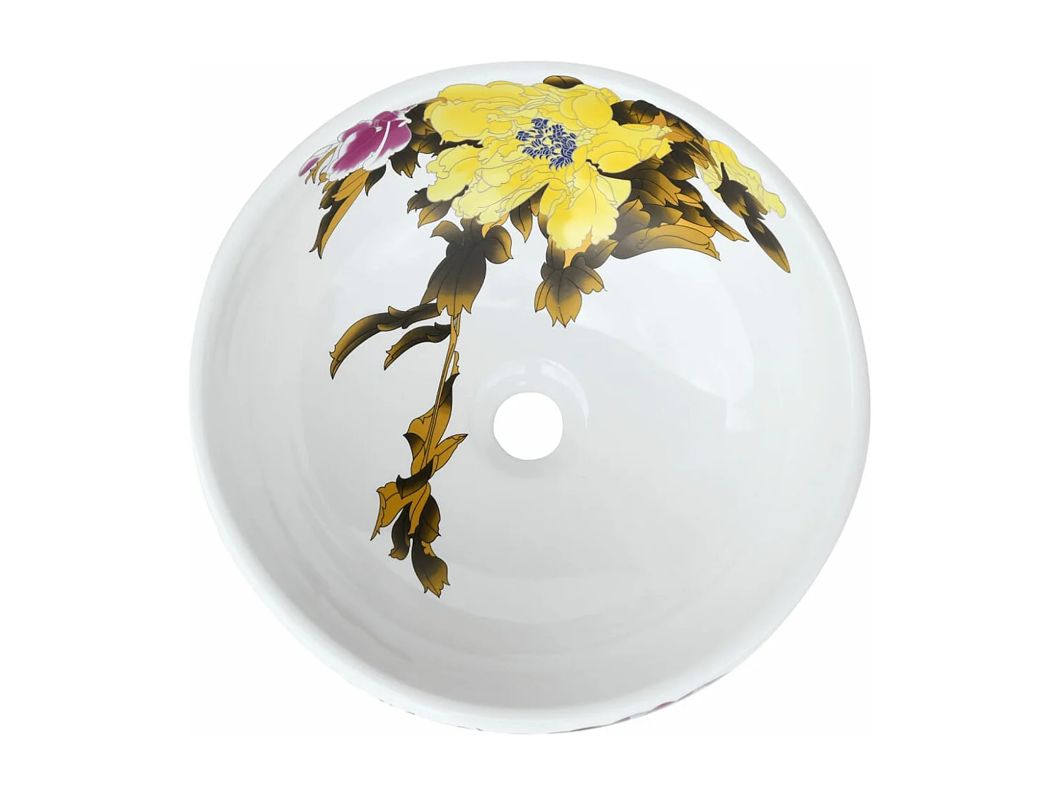 Lavabo da appoggio rotondo multicolor in ceramica Φ41x14 cm