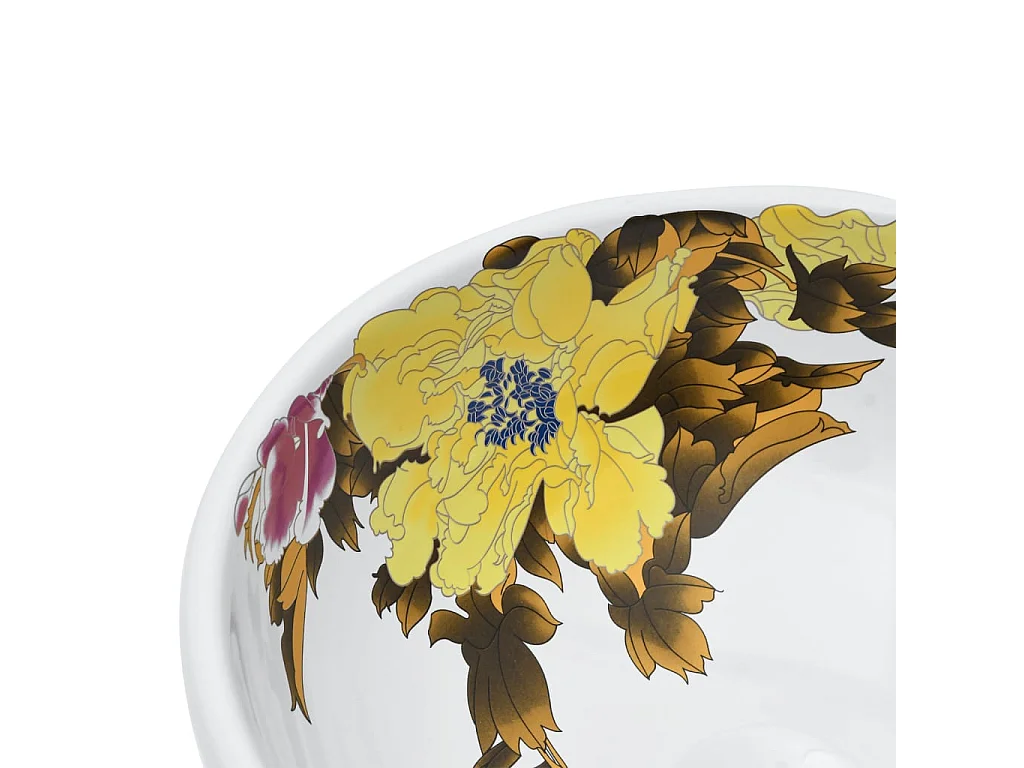 Lavabo da appoggio rotondo multicolor in ceramica Φ41x14 cm