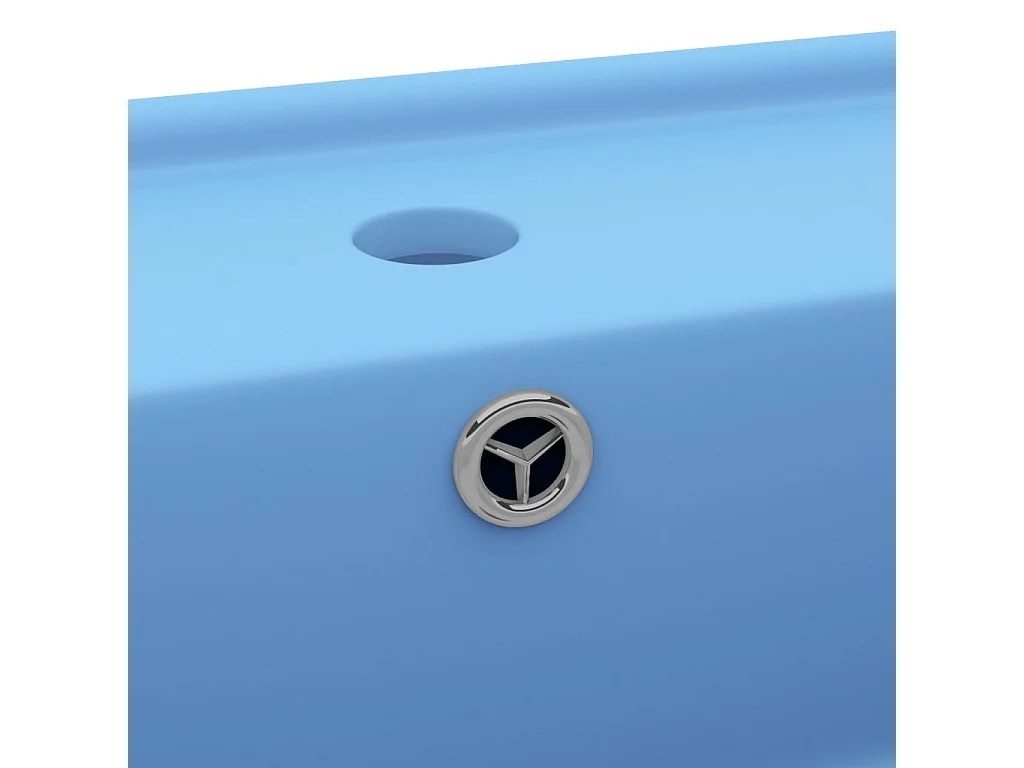 Lavabo quadrato con troppopieno Azzurro opaco 41x41 cm Ceramica