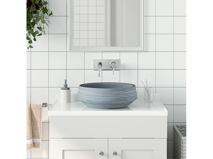 Lavabo Da Appoggio Tondo 37,5x37,5x13,5 Nero Opaco | Tirreno - 7