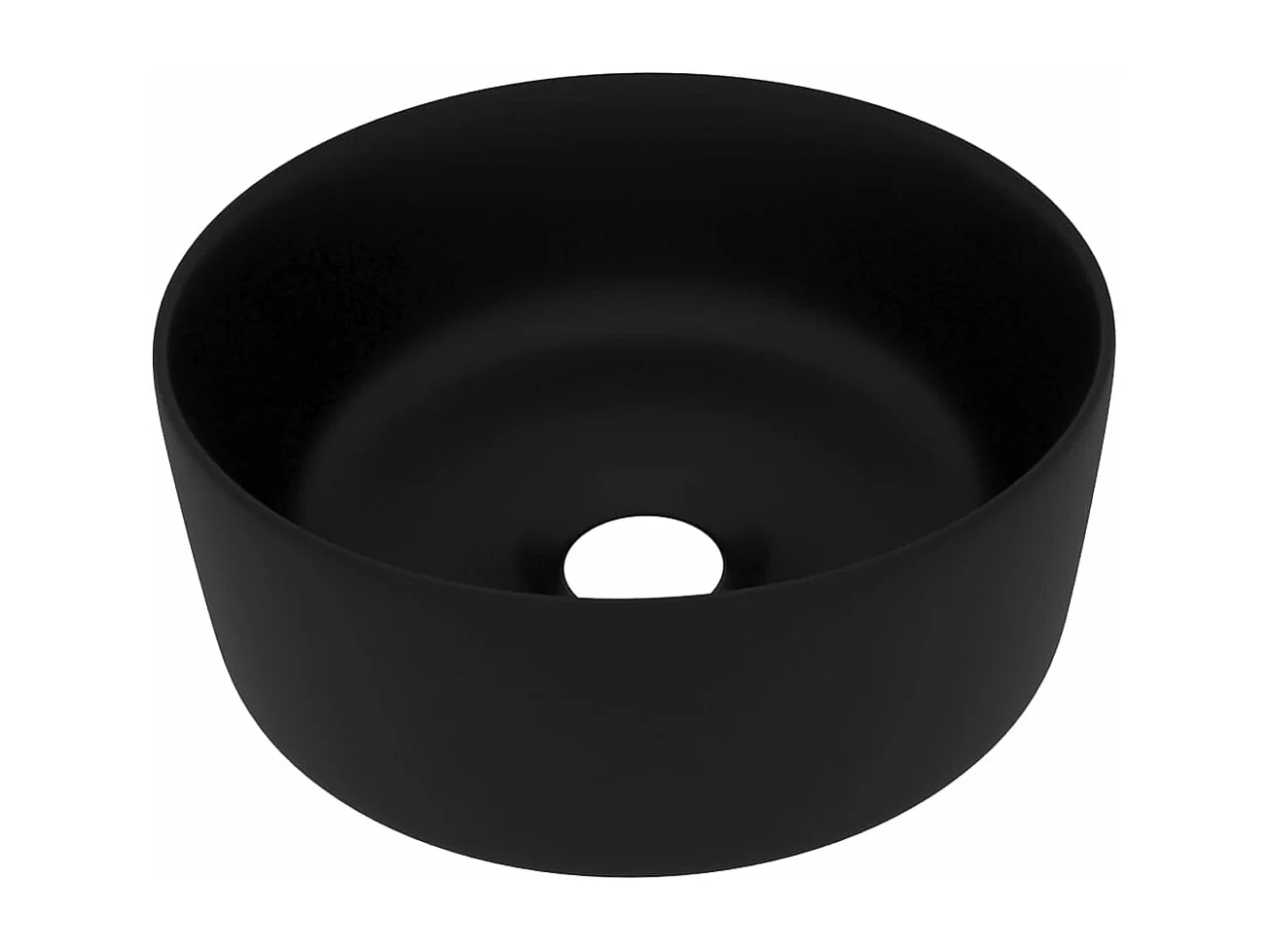 Lavabo rond de luxe Noir mat 40x15 cm Céramique
