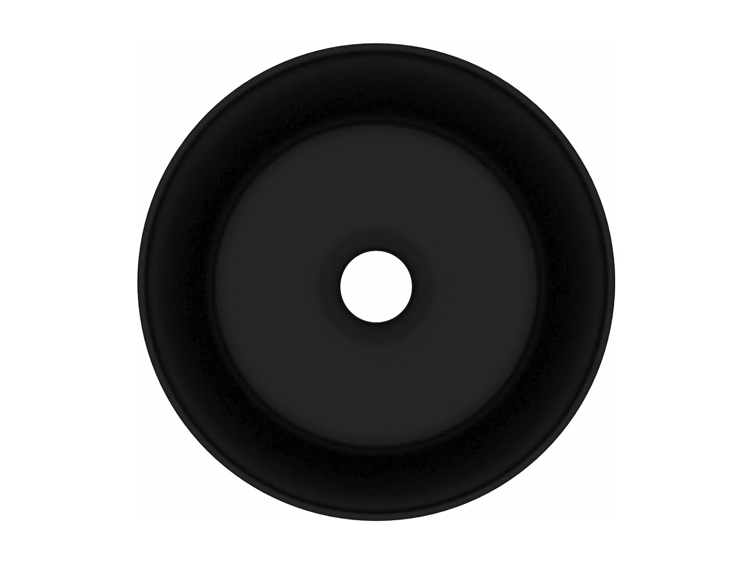 Lavabo rond de luxe Noir mat 40x15 cm Céramique